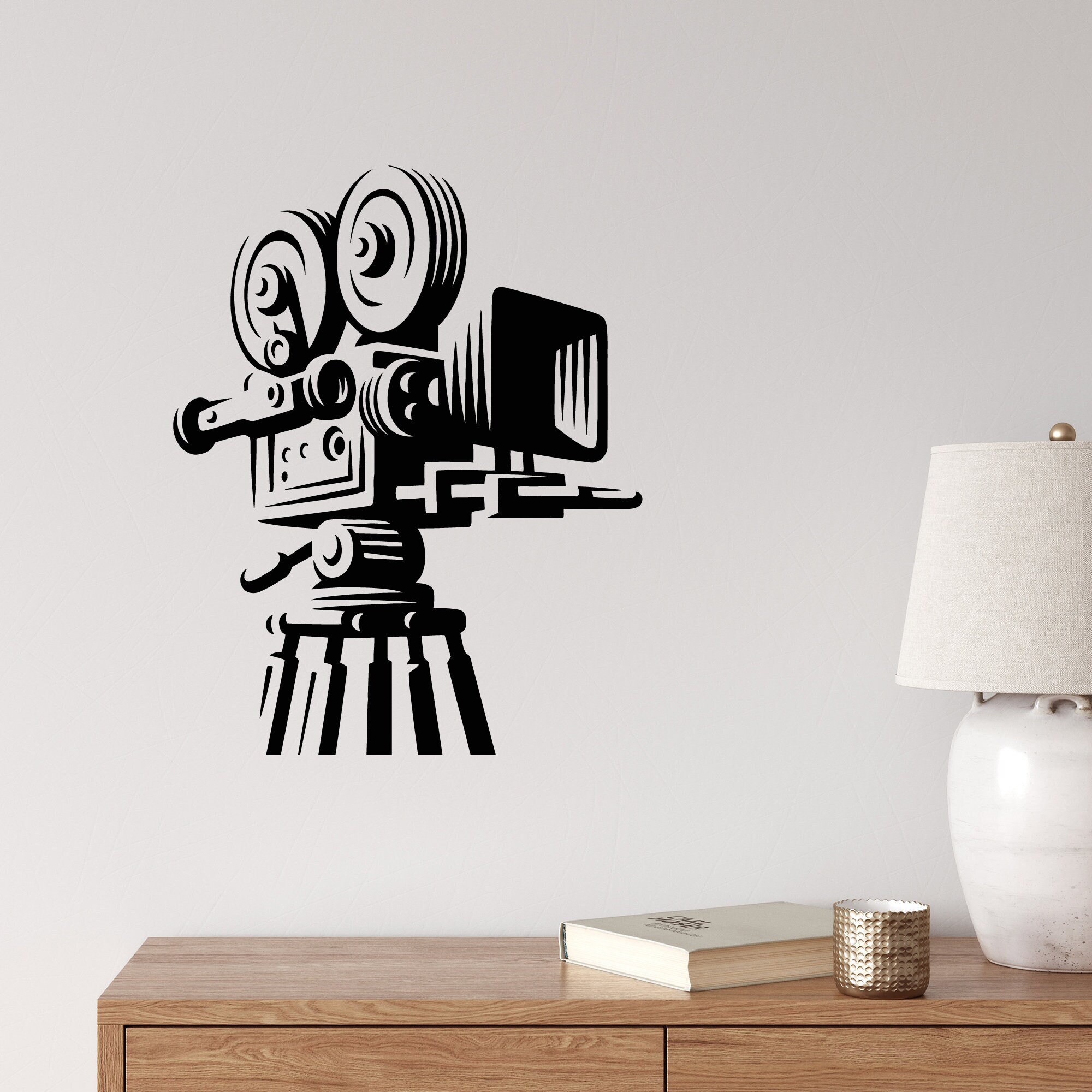 Camera Vinyl Wall Decal Cinematography Filming Movie Art Stickers Mural ...