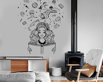 Wall Vinyl Decal Girl Dream Bedroom Fantasy Bedroom Book Amazing Decor 1389dz