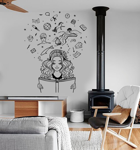 Wall Vinyl Decal Girl Dream Bedroom Fantasy Bedroom Book Amazing Decor 1389dz