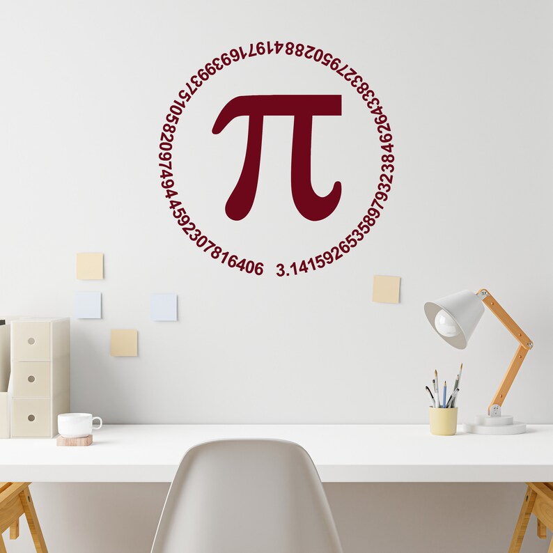 Pi Maker Sticker Pi Number Vinyl Wall Decal Math Mathematics Classroom School ...
