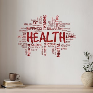 Health Words Vinyl Wall Decal Healthcare Hospital Pharmacy Clinic Home Gym Medical Office Nurse Hospital Stickers Mural 3183di image 2