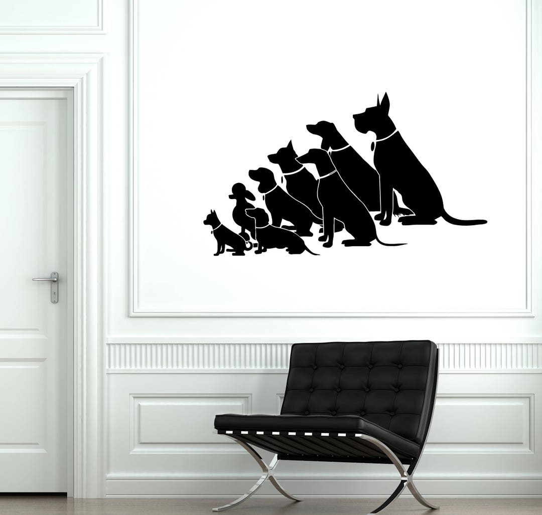 Vinyl Wall Decal Pack of Dogs Pet Shop Grooming Salon Vetclinic