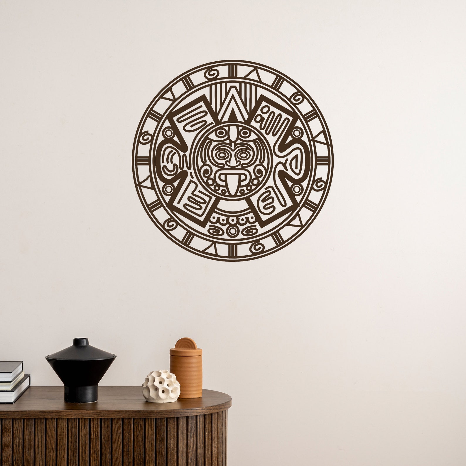 Aztec Calendar Wall Vinyl Decal Ancient Artifact Mexico South America ...