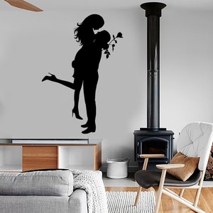 Wall Vinyl Decal Family Hearts Couple's Love Valentines Day Romance Hug's and Kisses Romantic Bedroom Decor 1036dz image 2