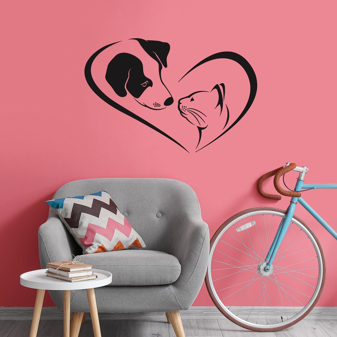 Pet Vinyl Wall Decal House Pets Grooming Dog Cat Veterinary Nursery ...