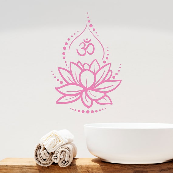 Calcomanías De Pared Flores De Loto PLIGREAT - Vinilo Extraíble DIY, Oro, Para Yoga, Dormitorio, Sala Zen