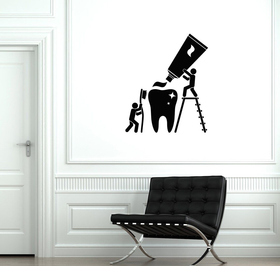 Dentist Office Vinyl Wall Decal Dental Clinic Tooth Cleaning Interior ...