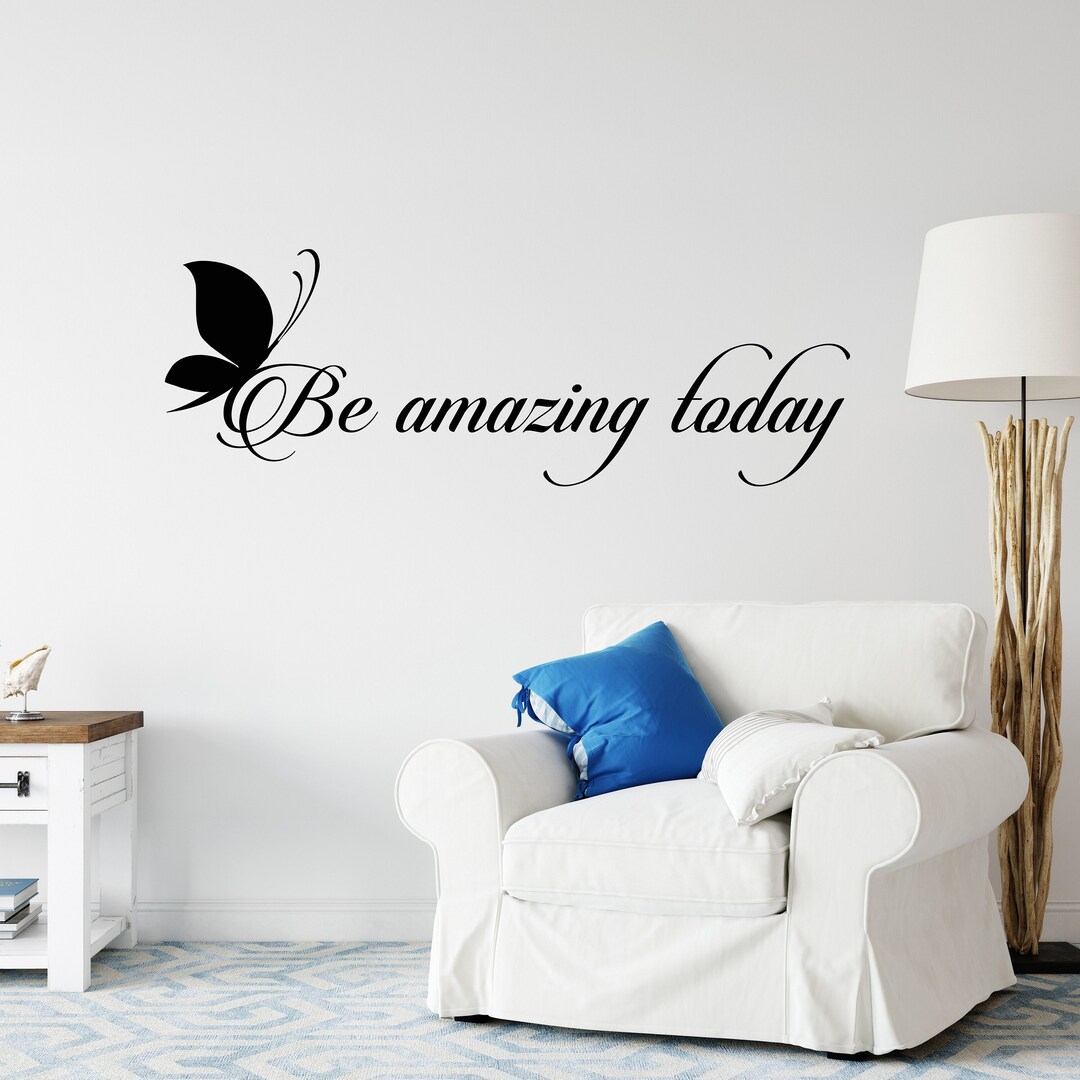 Be Amazing Today Vinyl Wall Decal Girl Room Bedroom Bathroom Word ...