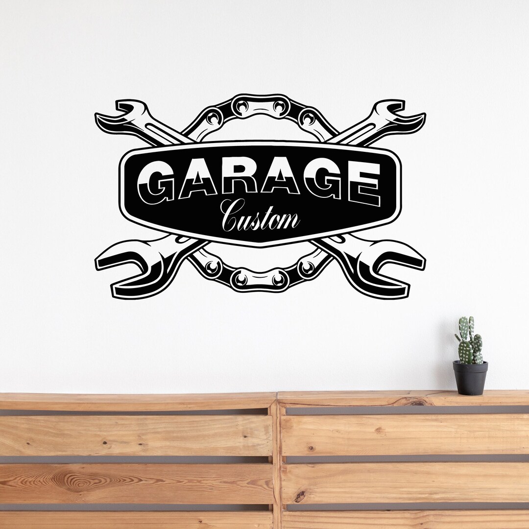 Auto Shop Sticker Garage Decor Vinyl Wall Decal Mechanic Auto Service Repair Car Stickers ...