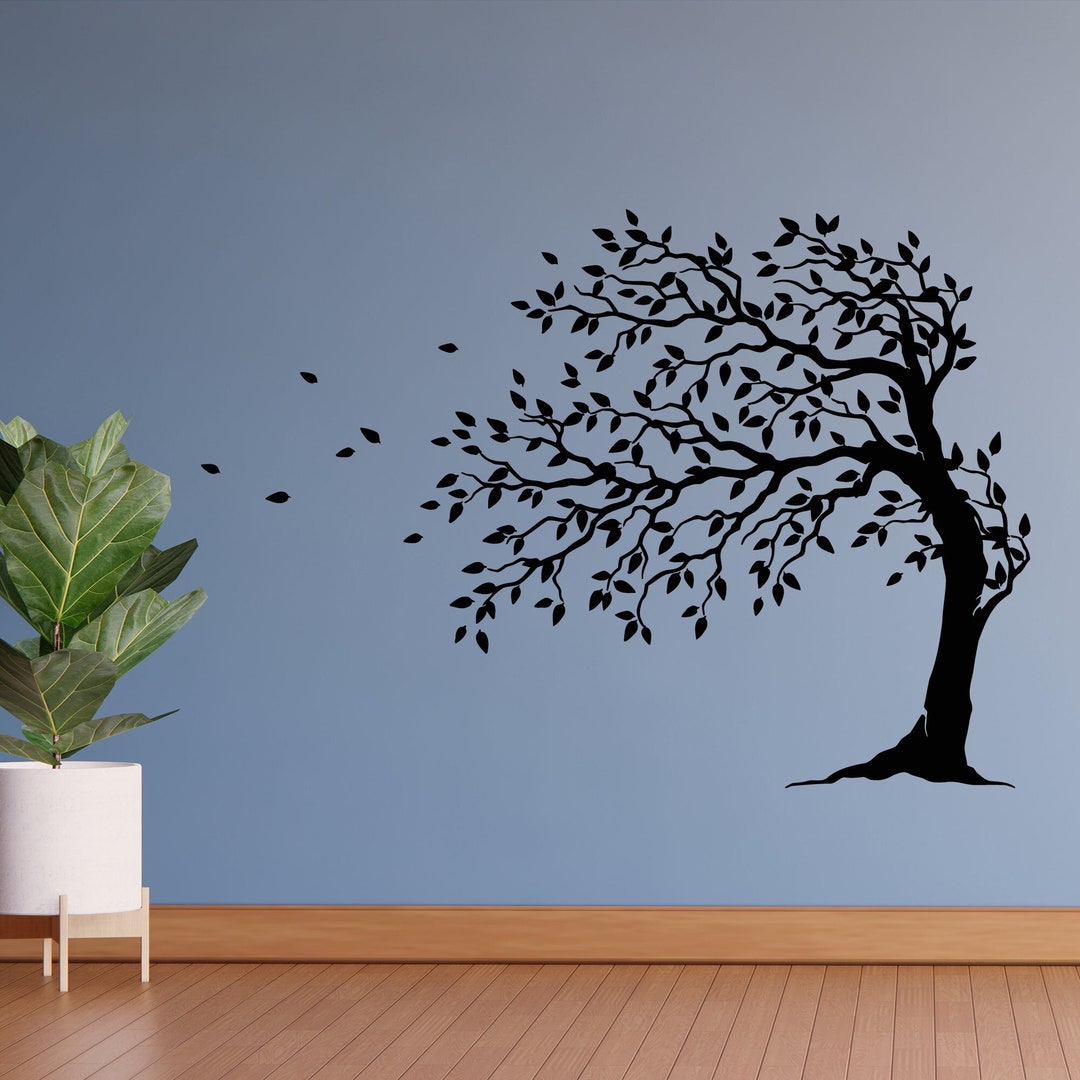 Tree Vinyl Wall Decal Leaves Autumn Nature Home Interior Decor Stickers ...