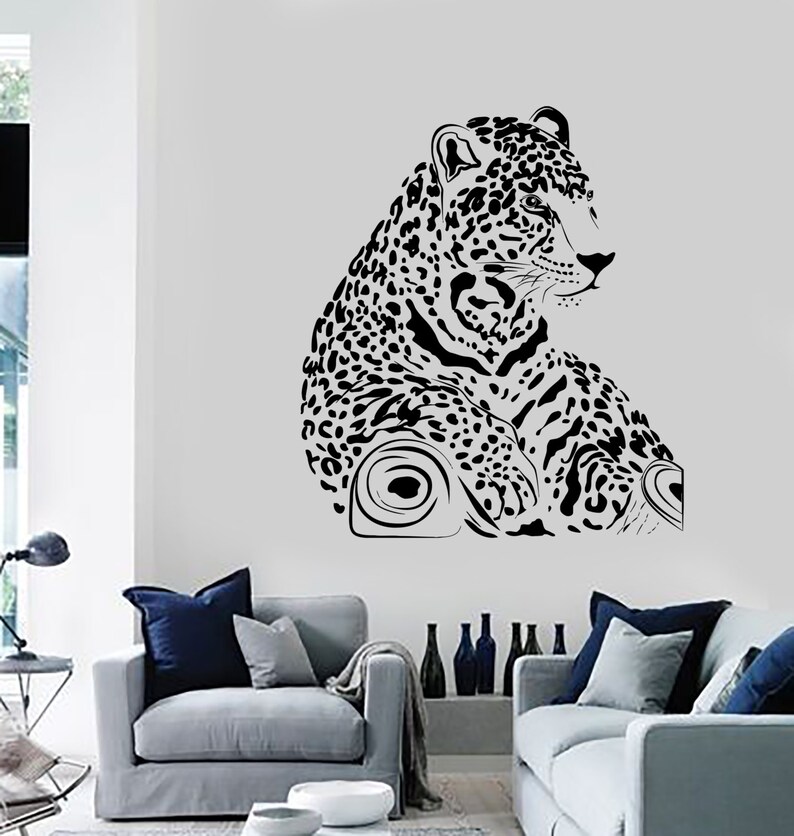 Wall Vinyl Decal Leopard Cheetah Tiger Jungle Mural Art 1464dz image 1