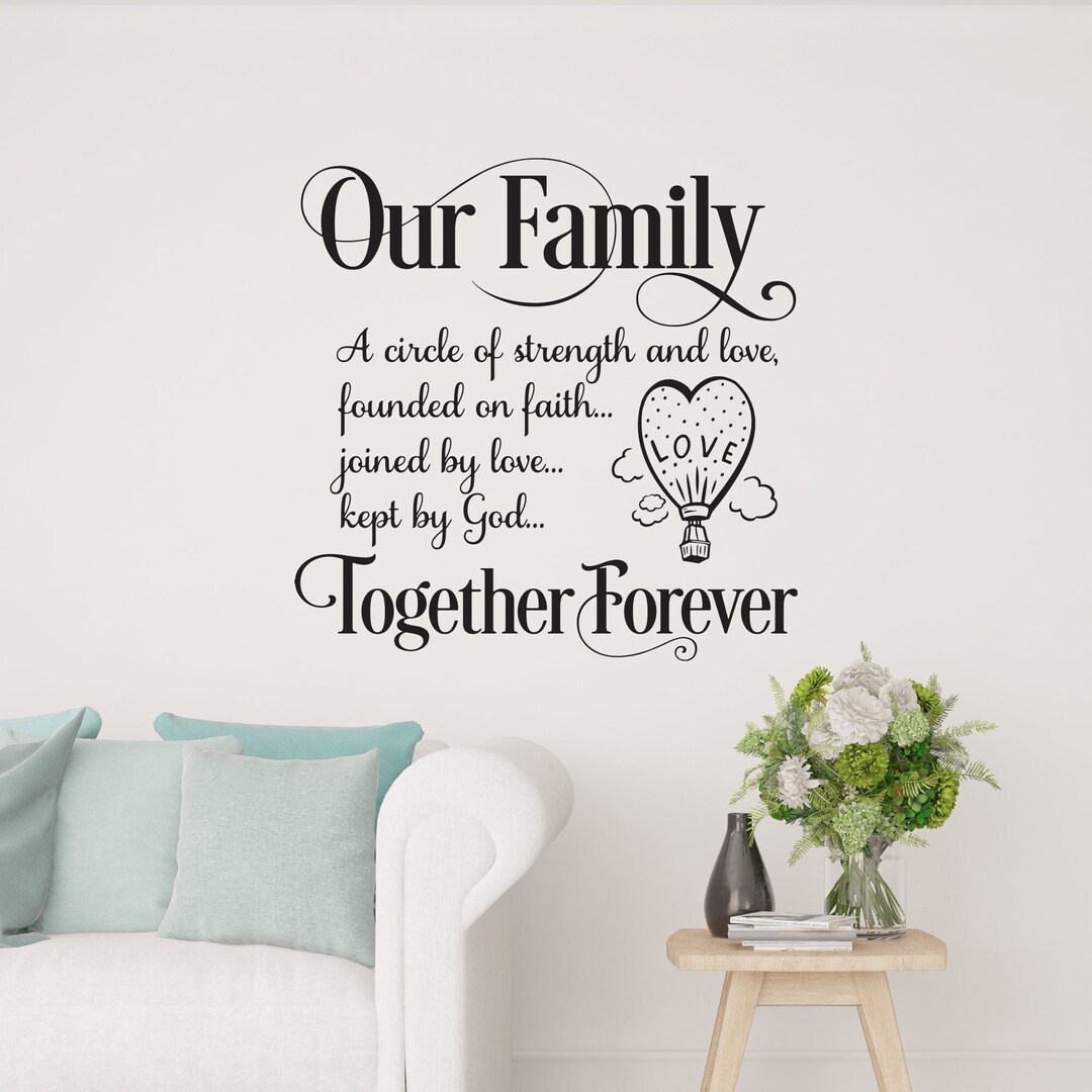 Our Family Quote Vinyl Wall Decal Family Love Lettering Farmhouse Home ...