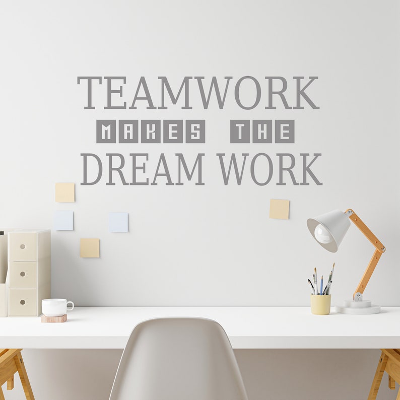 Teamwork Makes the Dream Work Vinyl Wall Decal Office Art - Etsy