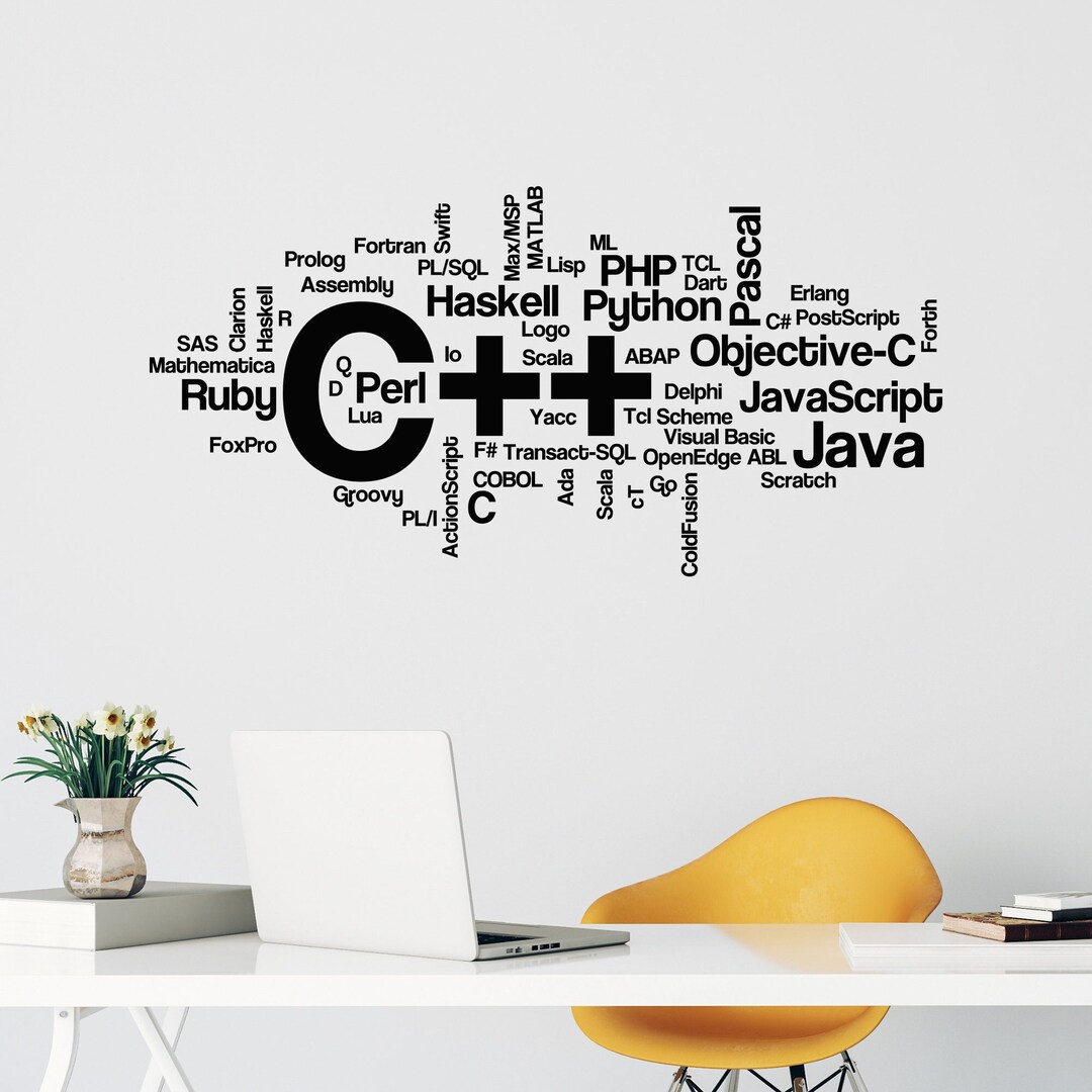 Vinyl Wall Decal C Programming Language Programmer Coder Geek Room Art ...