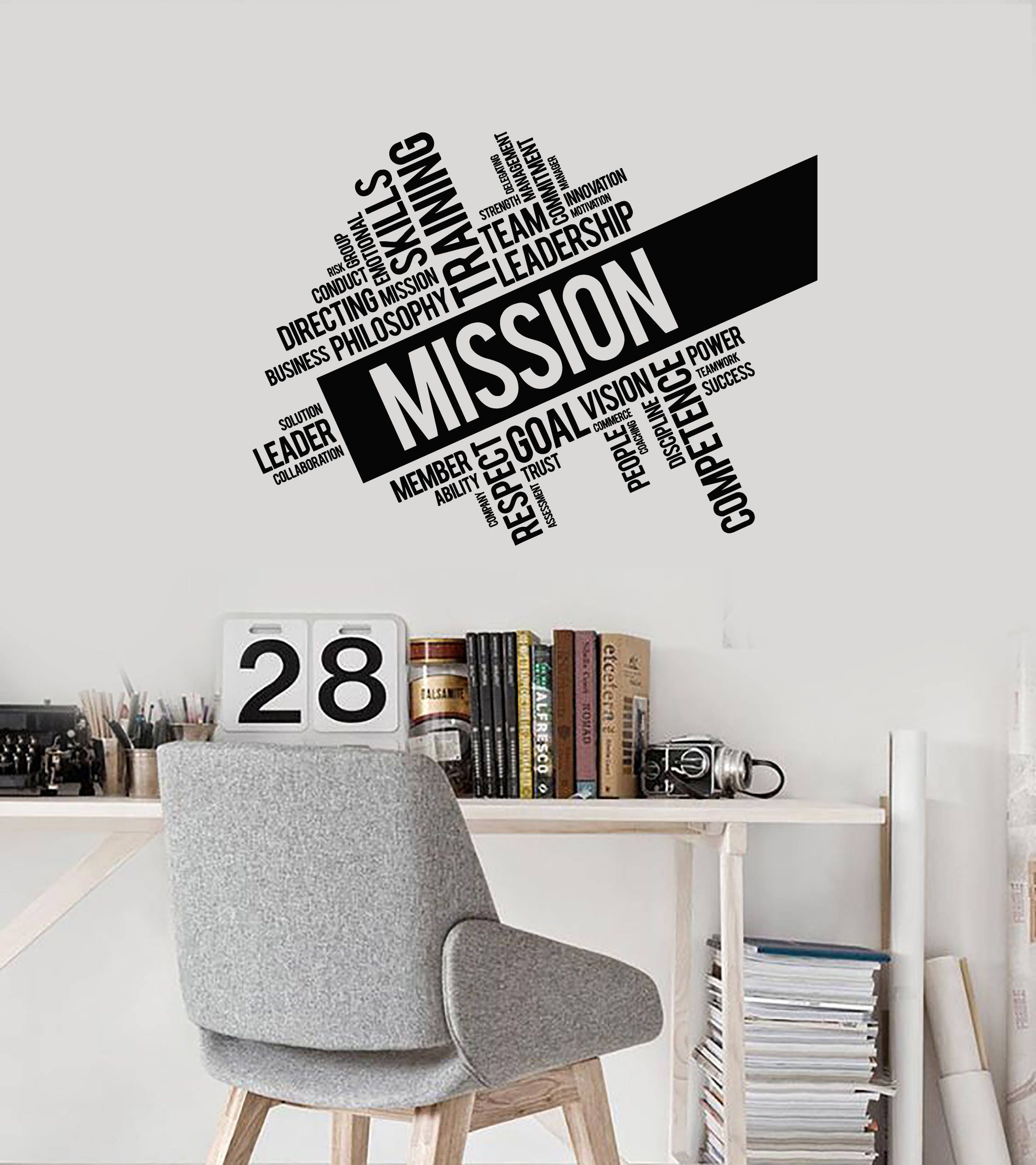 Office Words Cloud Vinyl Wall Decal Mission Inspirational Decor ...