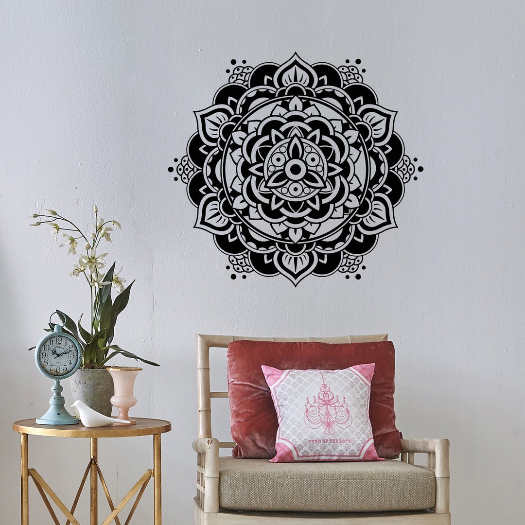 Mandala Vinyl Wall Decal Yoga Studio Meditation Buddhism Universe ...