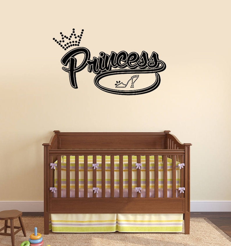 Princess Vinyl Wall Decal Baby Girl Room Nursery Lettering Etsy