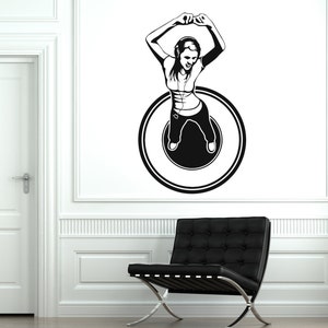Dance Floor Girl Vinyl Wall Decal, Elegant Decor for Dance Studios, Bedrooms, or Dancer Performance Spaces 2089di