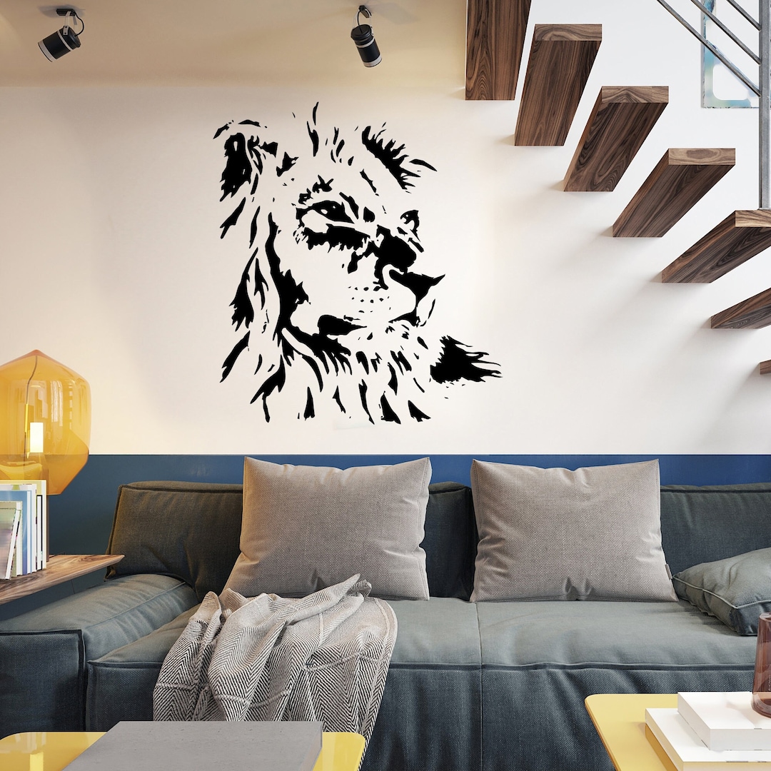 Majestic Lion Vinyl Wall Decal - Jungle Safari African Wildlife Home ...