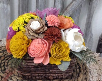 Fall floral Sola flowers, Gift for her, centerpiece
