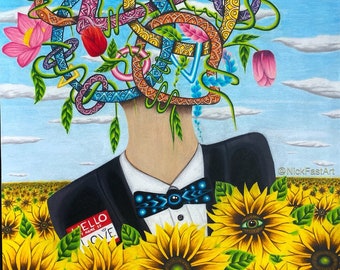ORIGINAL ARTWORK // “Standing In Your Love” 18x24 Inches Mixed Media on Paper Original Artwork by Nick Fast