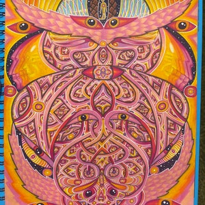 ORIGINAL ARTWORK // “PEAKING” 11x14 Inches Mixed Media on Paper Psychedelic Abstract Colorful Original Artwork by Nick Fast