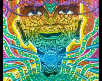 My Heart Is Ignited And My Eyes Are Delighted 13x19 Limited Edition Fine Art Print // Abstract Visionary Colorful Psychedelic Happy Artwork