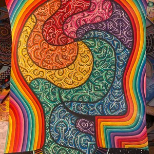 ORIGINAL ARTWORK // “Prismatic” 11x14 Inches Mixed Media on Paper Psychedelic Abstract Colorful Original Artwork by Nick Fast