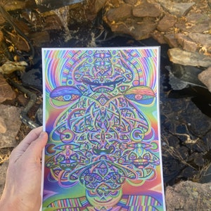 Klepto color changing lenticular print // A4 Abstract Visionary Psychedelic Color Changing Print
