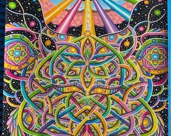 ORIGINAL ARTWORK // “Astral Oracle” 11x14 Inches Mixed Media on Paper Abstract Colorful Original Artwork by Nick Fast