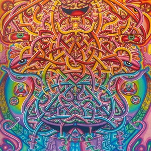 ORIGINAL ARTWORK // “Dualism” 11x14 Inches Mixed Media on Paper Psychedelic Abstract Colorful Original Artwork by Nick Fast