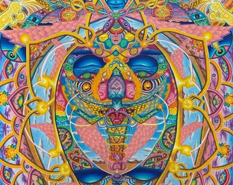 The Womb of Divine Mind Fine Art Print // Abstract Visionary Psychedelic Spiritual Metaphysical Colorful Artwork