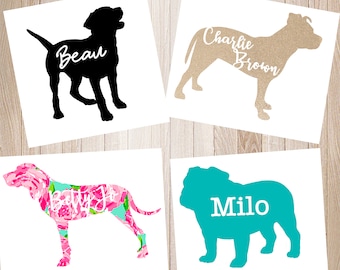 Dog Vinyl Decal ; Dog Mom Decal ; Personalized Name Dog Decal ; Puppy Sticker ; Lilly ; Custom Decal ; Yeti Cup Decal ; Custom Vinyl Sticker