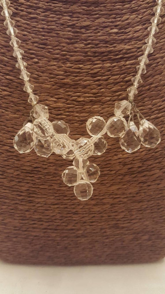 Vintage dangling faceted crystals Gem