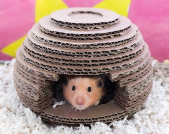 DIY Cardboard Beehive Hamster House