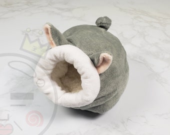 Gray Piggy Cotton Hideout/ Bed/ Nest for Small Pets