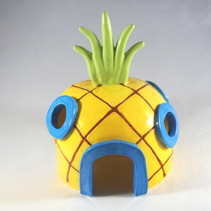 Pineapple Hideout - Hamster House/ Small Animal Hideout, Aquarium Terrarium Decoration, Fish Tank Décor