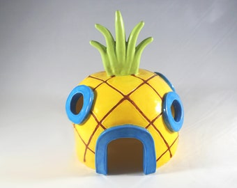 Pineapple Hideout - Hamster House/ Small Animal Hideout, Aquarium Terrarium Decoration, Fish Tank Décor