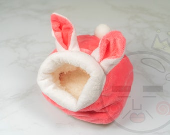 Escondite/cama/nido de algodón de conejito rosa para mascotas pequeñas
