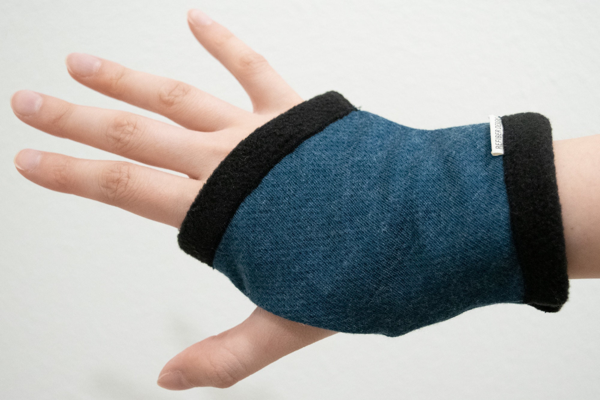 Blue Heather Fingerless Gloves Typing Texting Gloves Fleece Etsy Ireland