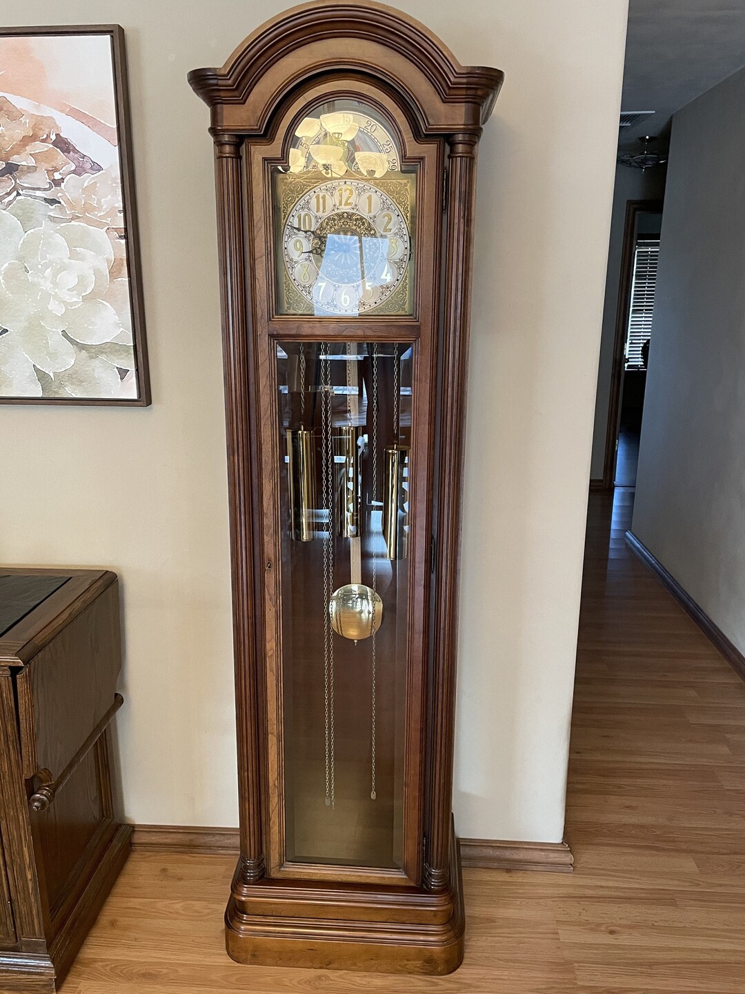 Howard Miller Barwick Grandfather Clock Moon Face Dial Model Etsy