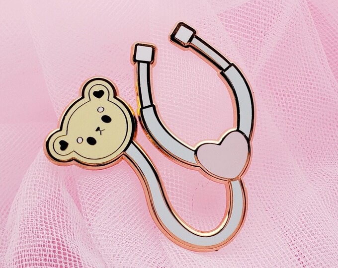 Cute Stethoscope Enamel Pin Stethoscope Enamel Pin Etsy