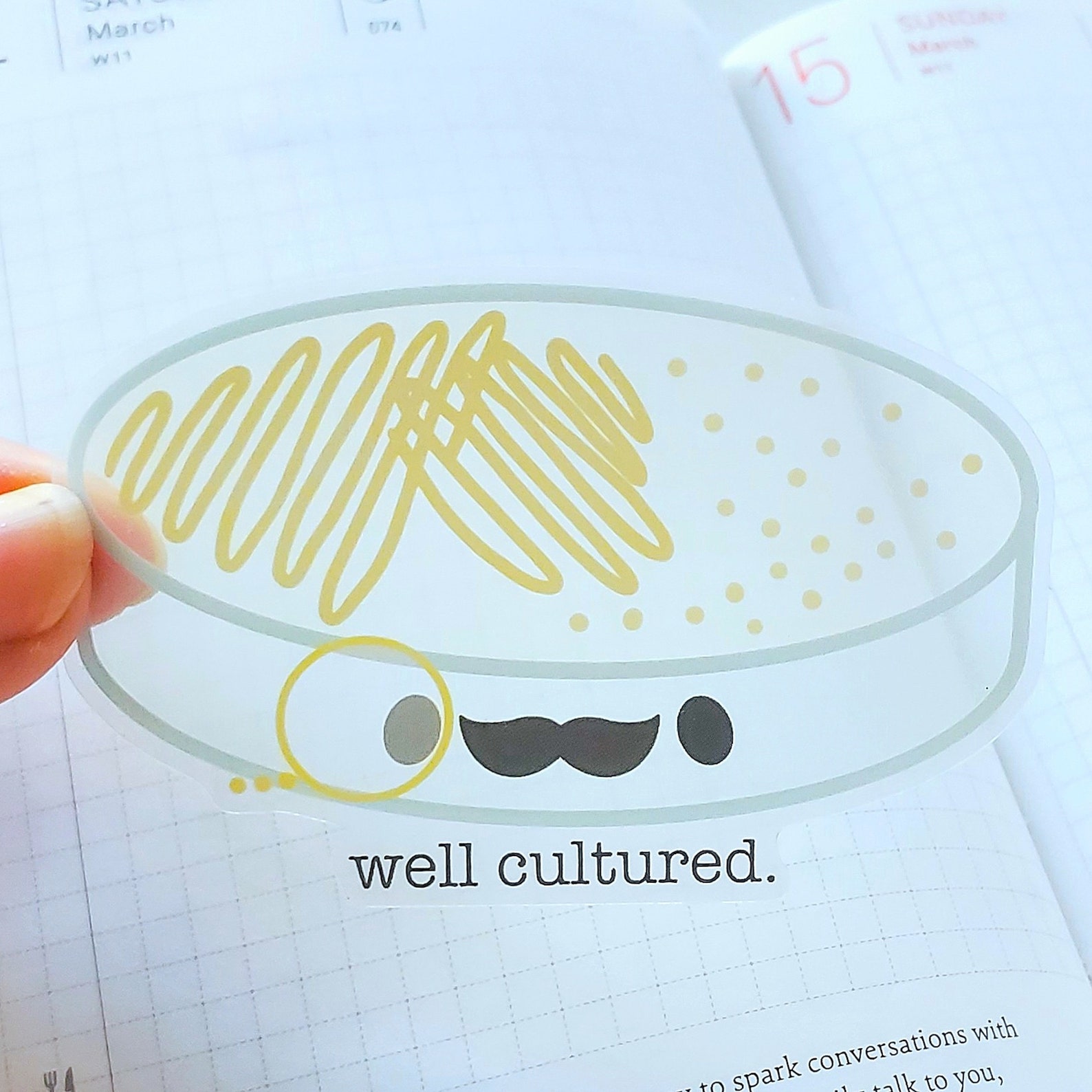 Well Cultured Petri Dish Sticker Clear Sticker Etsy