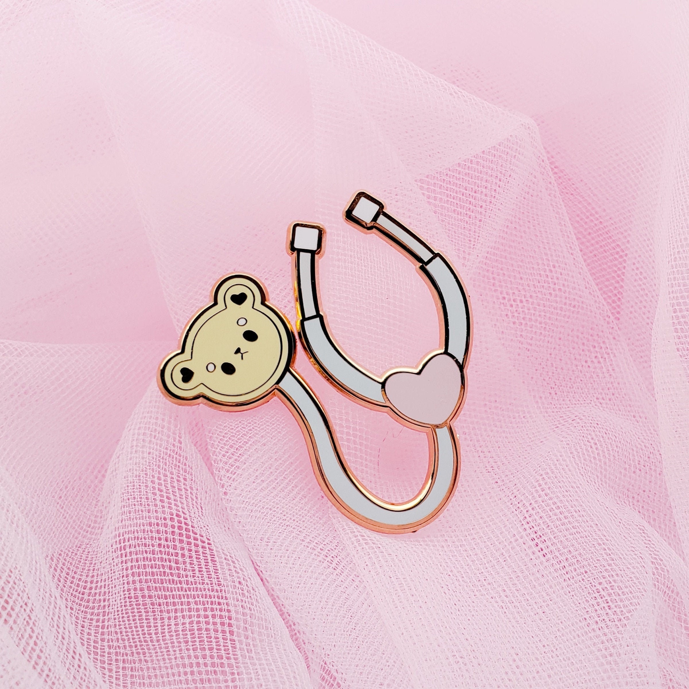 Cute Stethoscope Enamel Pin Stethoscope Enamel Pin Etsy