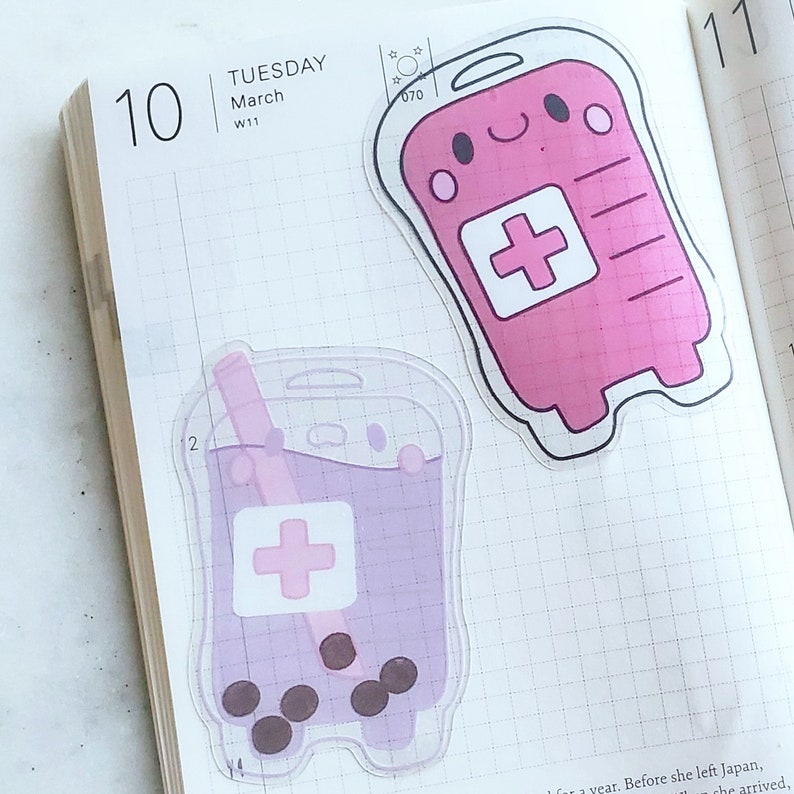 Boba Bag Blood Bag Clear Sticker