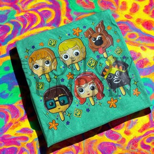 Camiseta adulta unissex Mystery Gang Popsicles - Camiseta Groovy Gang - Camiseta Nostalgia de desenho animado - Camiseta retrô de desenho animado