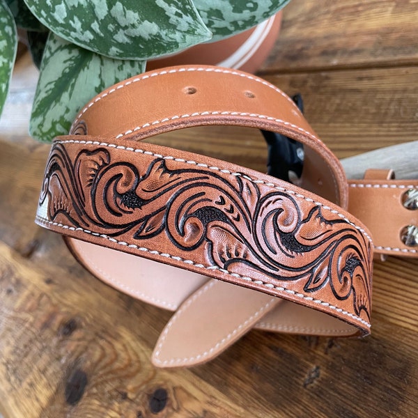 Leather Belt PDF Pattern | Scroll Belt | Tooling Patterns