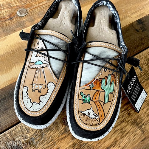 custom leather hey dudes womens