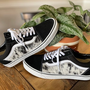 Cowhide Panel Vans | Western Shoes | Punchy Apparel | Custom Sneakers | Ranch Wear