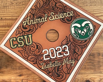 PDF Tooling Pattern, Filigree Corner Scrolls Grad Cap Topper